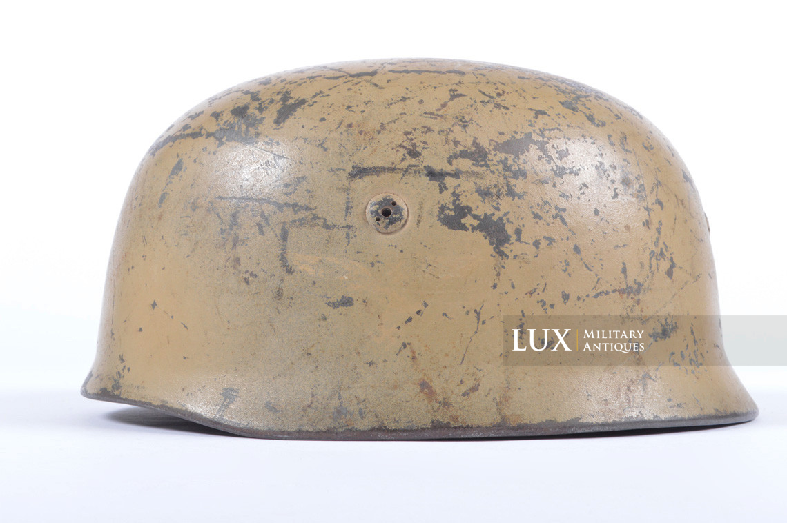 Casque allemand M38 de parachutiste camouflé sable, « ET68 » - photo 4