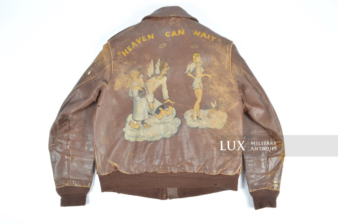 Blouson A-2 peint USAAF de James Zeiner, « ETO - HEAVEN CAN WAIT » - photo 4