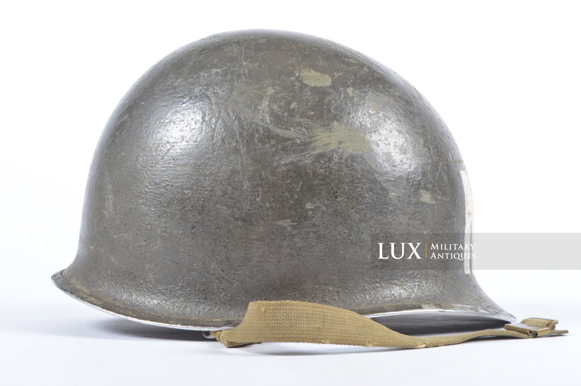 USM1 Military Police front seam fixed bale combat helmet, « Battle of the Bulge » - photo 9