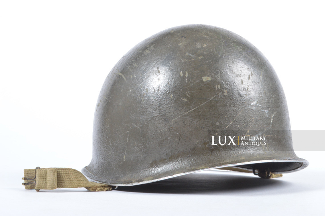 USM1 Military Police front seam fixed bale combat helmet, « Battle of the Bulge » - photo 12