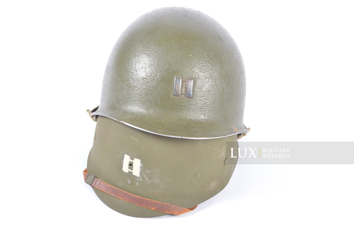 USM1 captain's front seam fixed bale combat helmet set, « ETO stripe » - photo 4