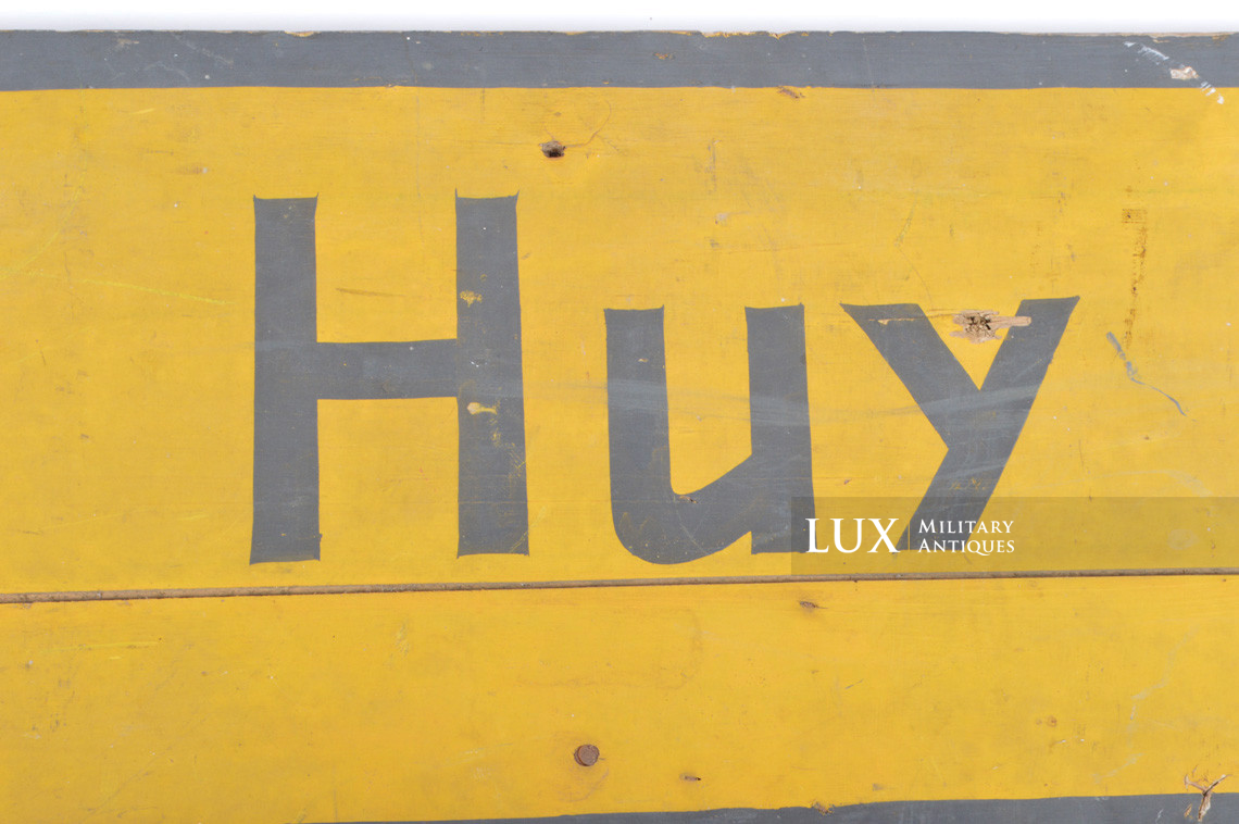 German directional sign « HUY », Battle of the Bulge « Kampfgruppe Peiper » - photo 10