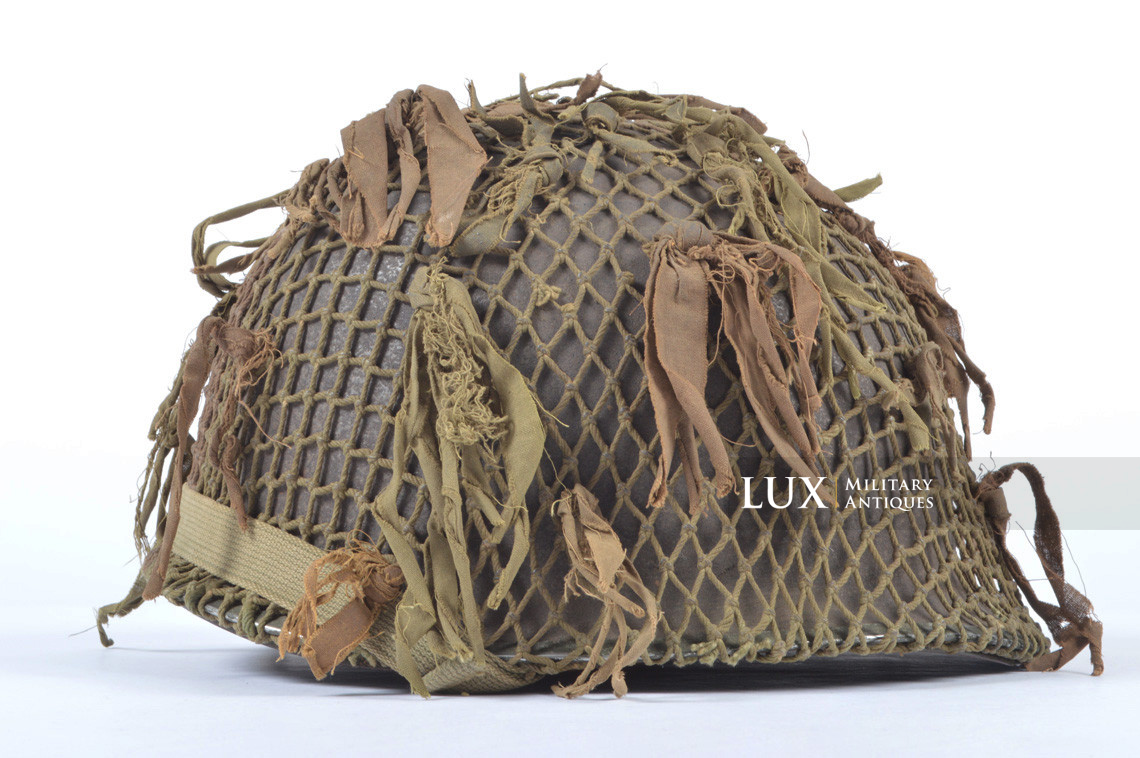 USM1 Lieutenant's fixed bale front seam combat helmet set with original net - photo 11