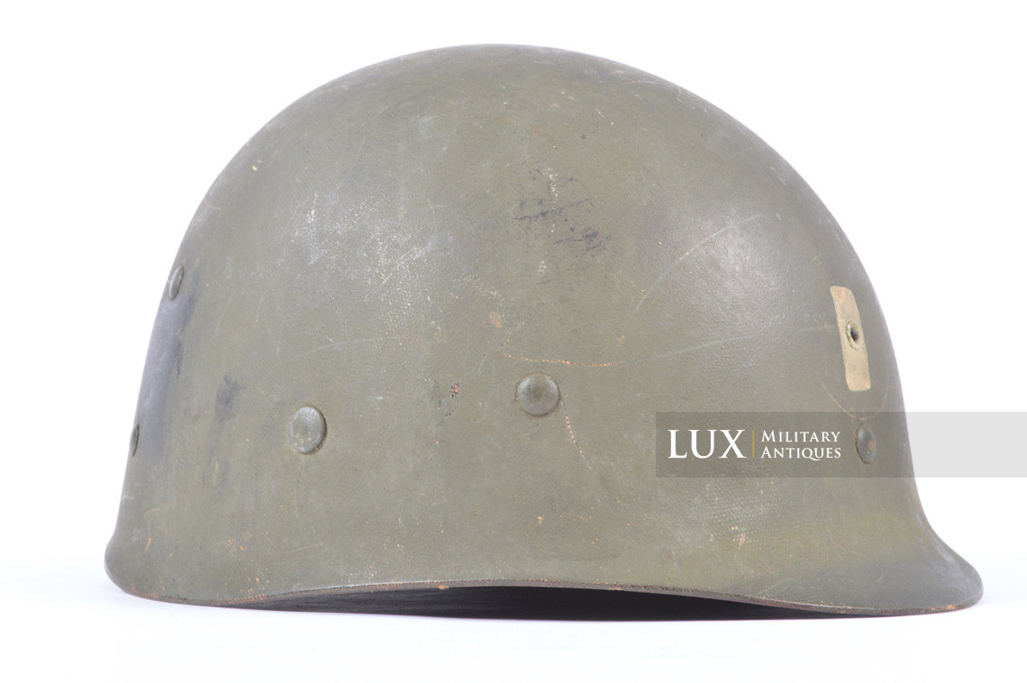 USM1 Lieutenant's fixed bale front seam combat helmet set with original net - photo 37