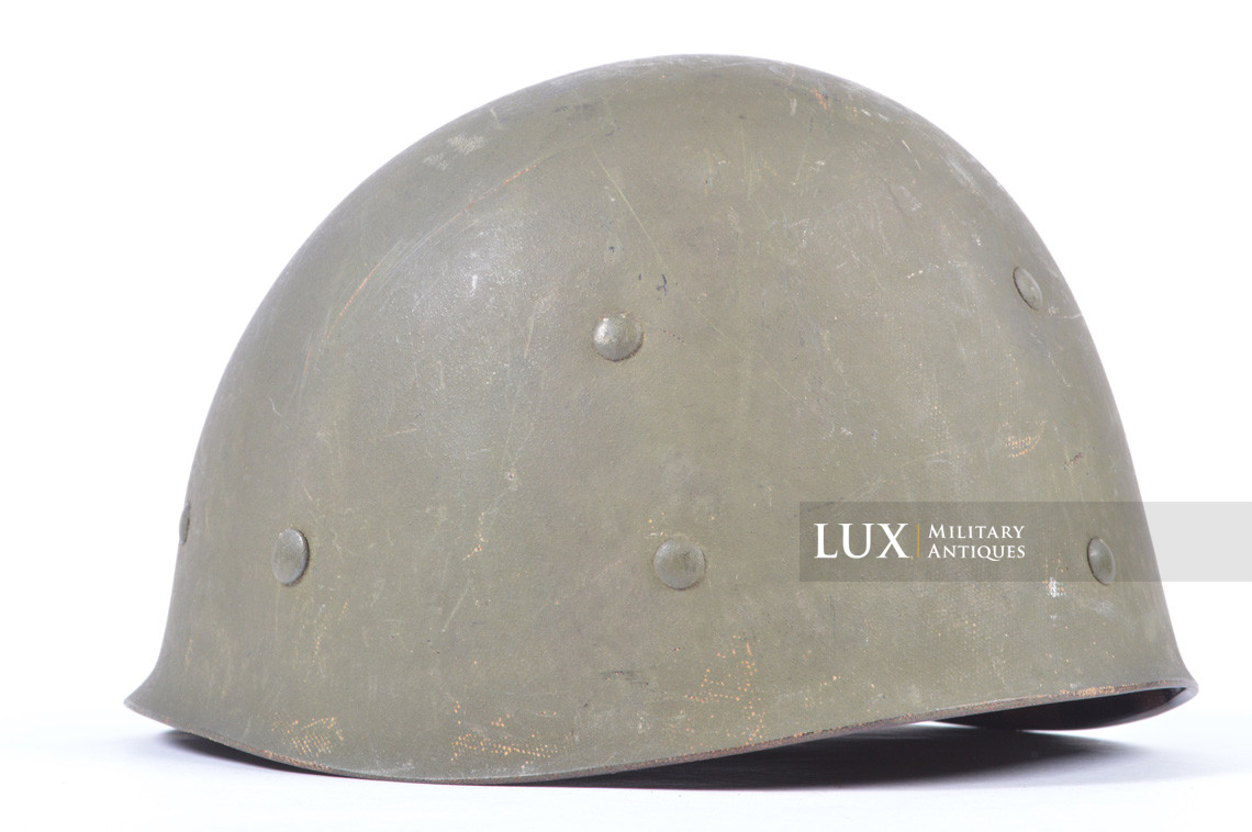 USM1 Lieutenant's fixed bale front seam combat helmet set with original net - photo 41
