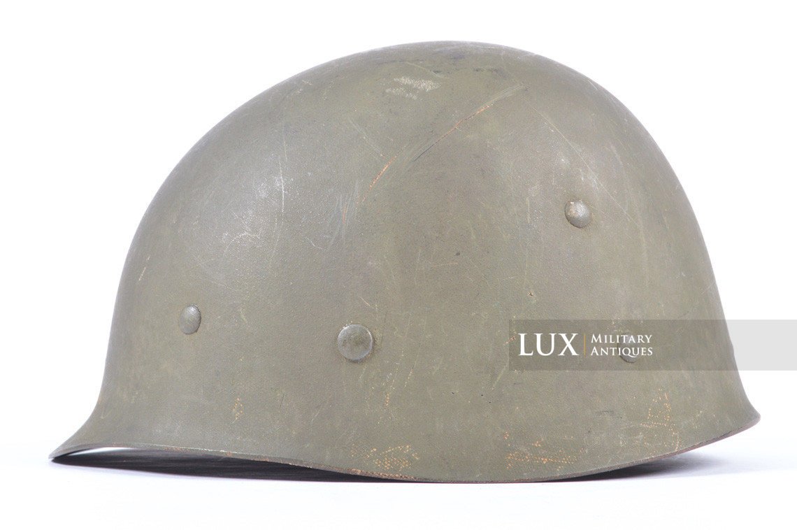 USM1 Lieutenant's fixed bale front seam combat helmet set with original net - photo 42