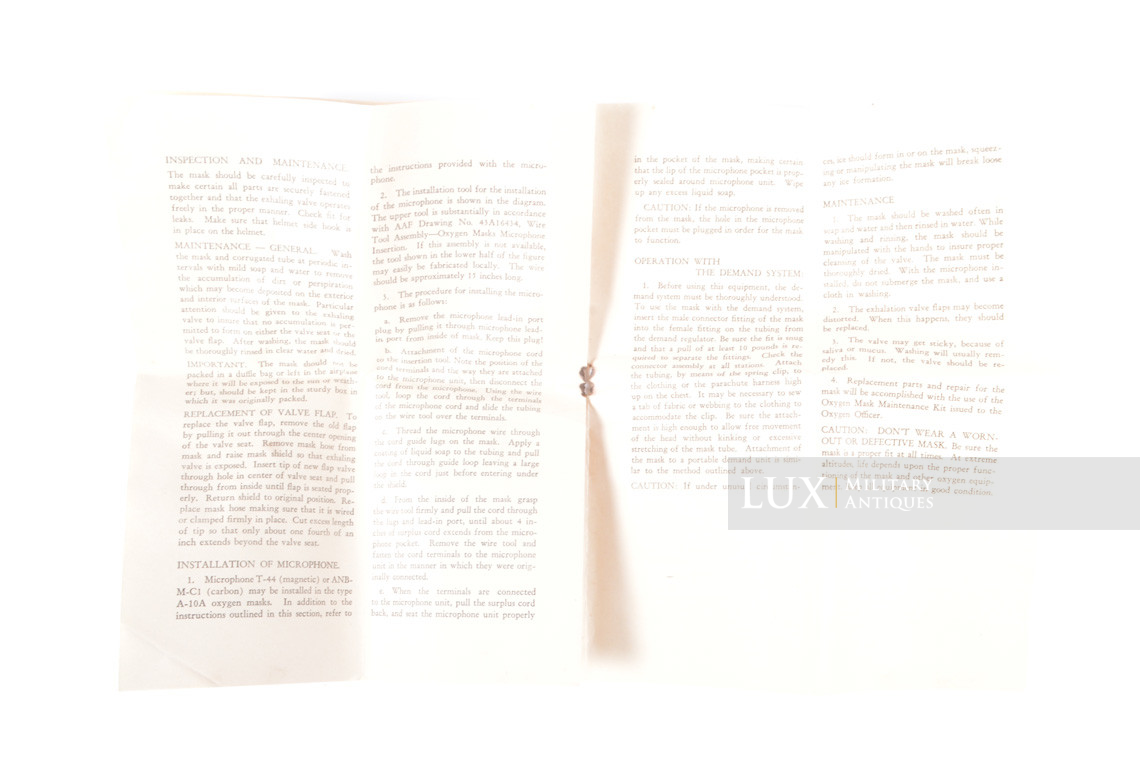 Masque à oxygène USAAF type A-10A - photo 35