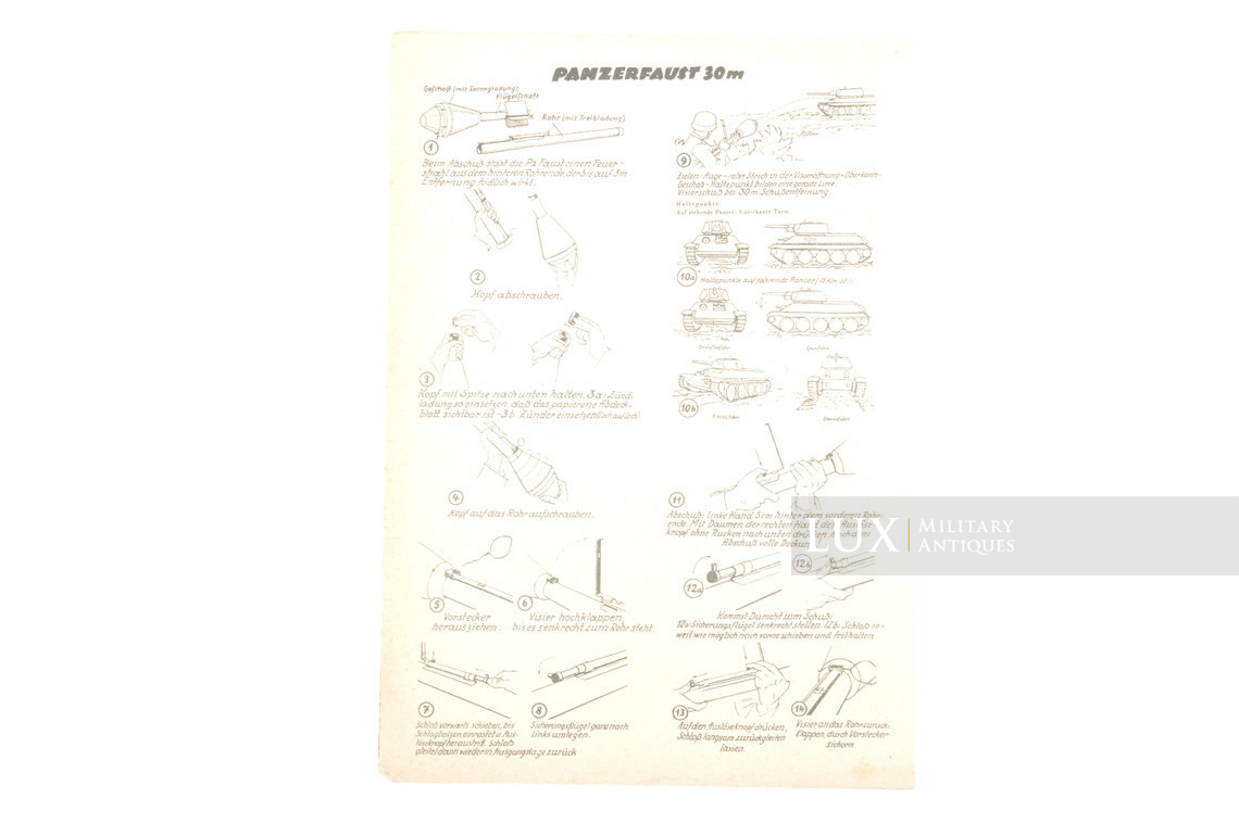 German Panzerfaust instructional leaflet, « late-war type » - photo 8