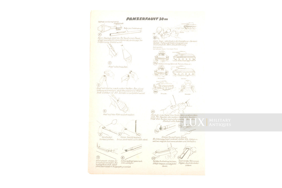 German Panzerfaust instructional leaflet, « late-war type » - photo 9