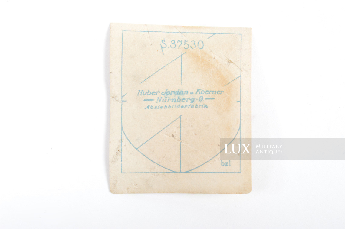 German unapplied combat helmet national shield decal, « Huber Jordan & Koerner » - photo 4