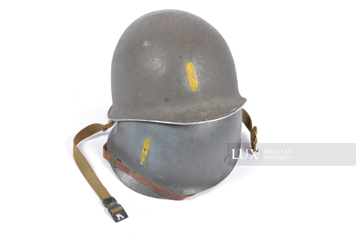 USM1 2nd lieutenant's fixed bale front seam combat helmet set, « U.S. NAVY » - photo 4