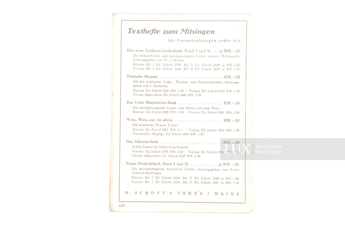 German Soldier's songs booklet « Das Neue Soldaten Liederbuch » - photo 10