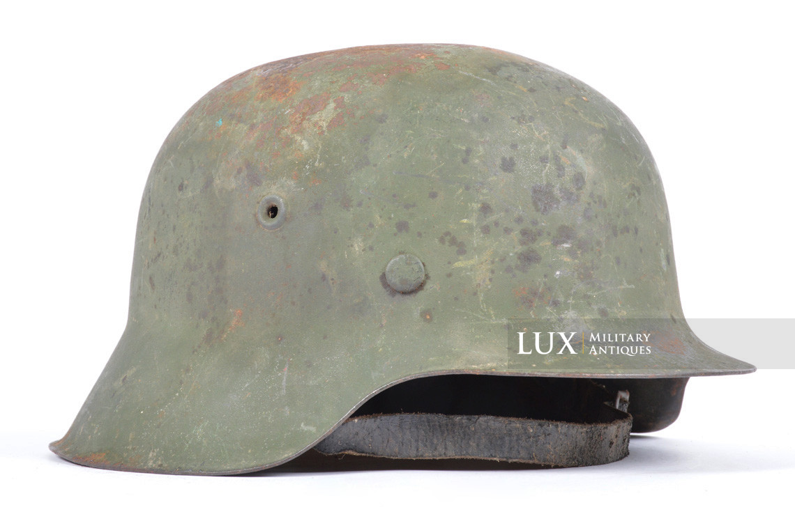 M42 Heer / Waffen-SS green camouflage combat helmet, « woodwork find » - photo 9