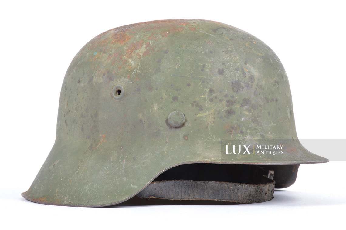 Casque allemand M42 Heer / Waffen-SS camouflé vert, « intouché » - photo 9