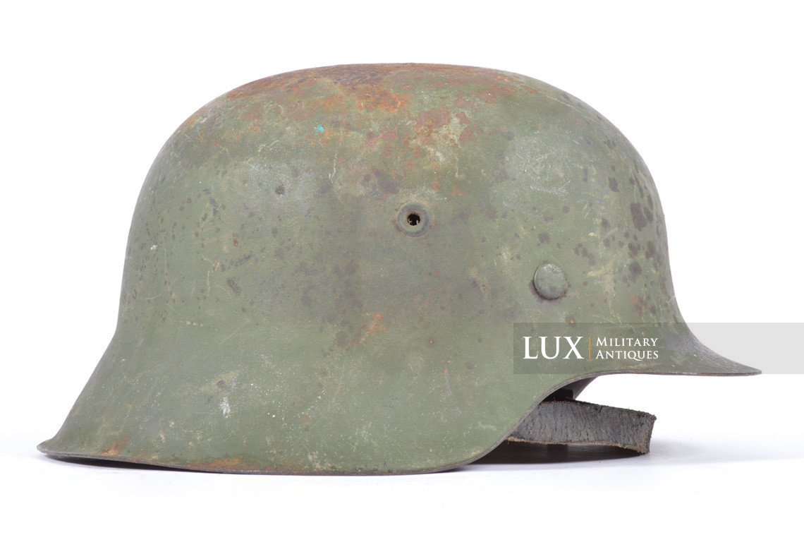 Casque allemand M42 Heer / Waffen-SS camouflé vert, « intouché » - photo 10