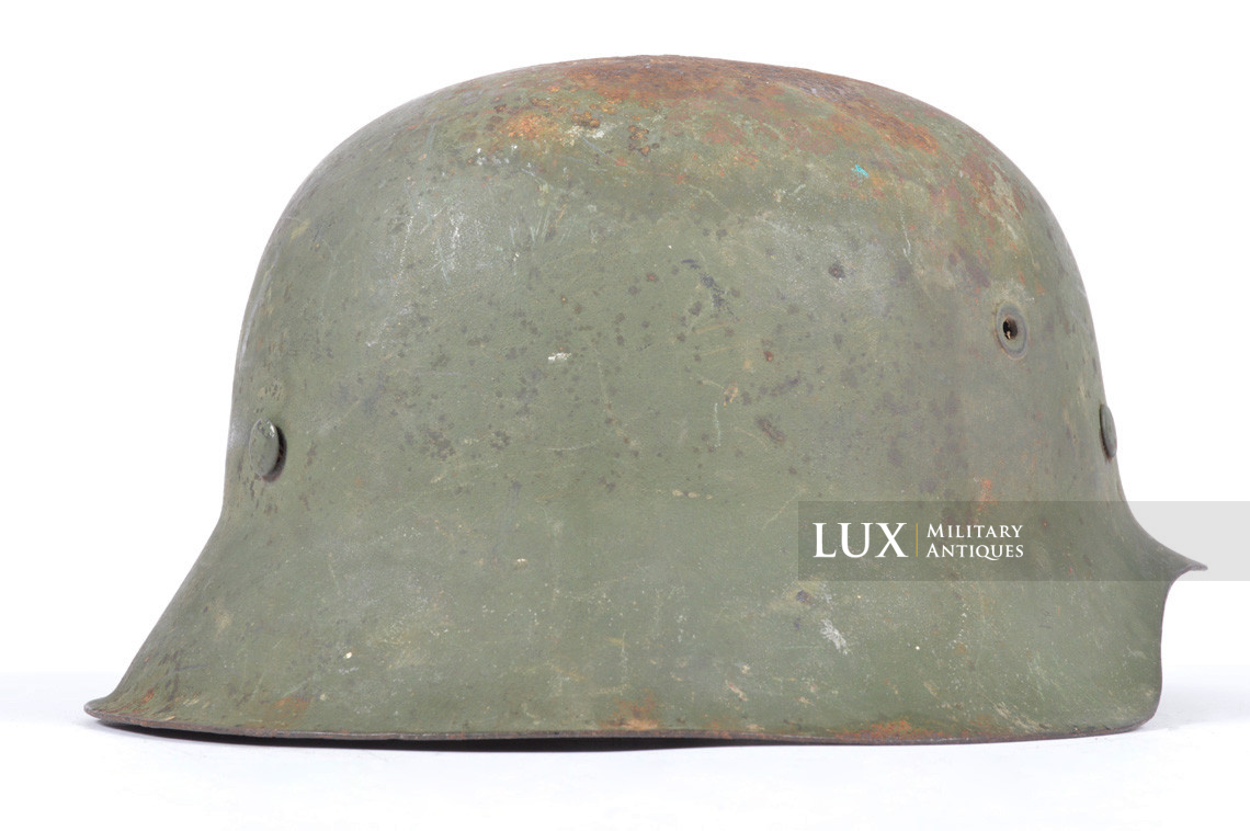 M42 Heer / Waffen-SS green camouflage combat helmet, « woodwork find » - photo 11