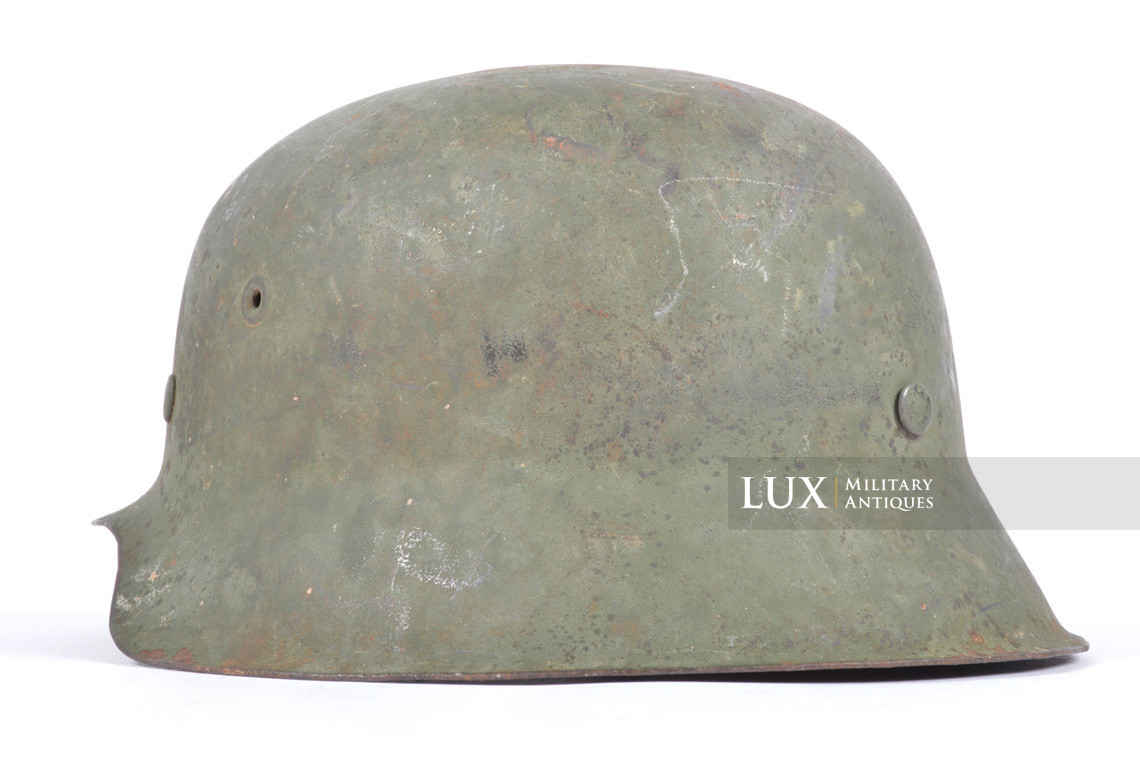 M42 Heer / Waffen-SS green camouflage combat helmet, « woodwork find » - photo 13