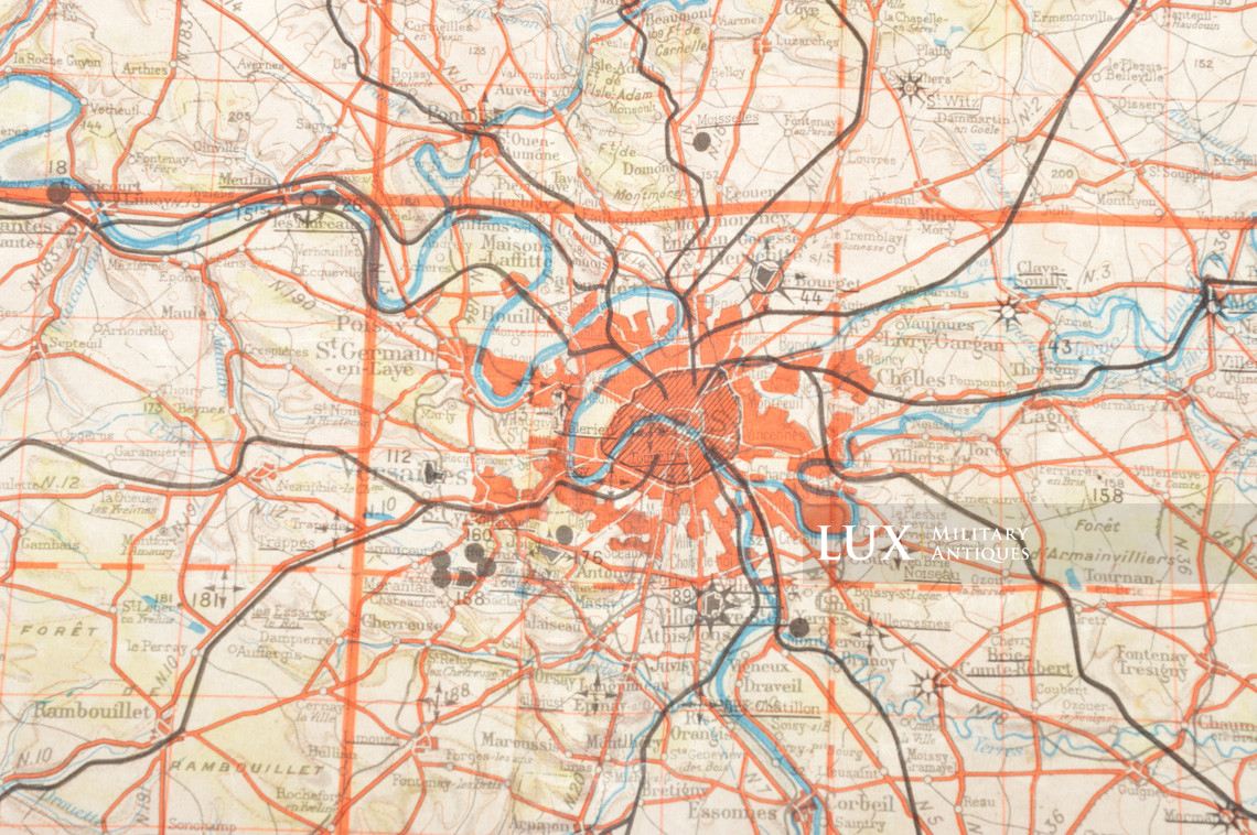 Carte en toile cirée de navigation de la Luftwaffe, « FRANCE - PARIS » - photo 13