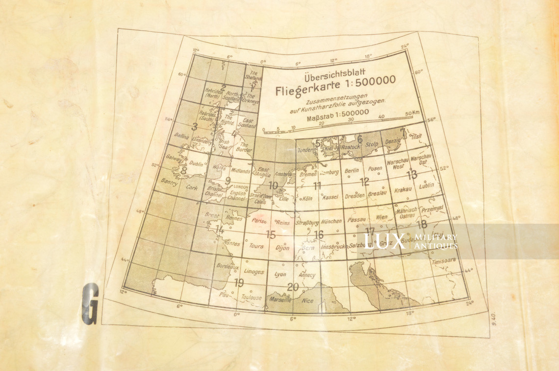 Carte en toile cirée de navigation de la Luftwaffe, « FRANCE - PARIS » - photo 21