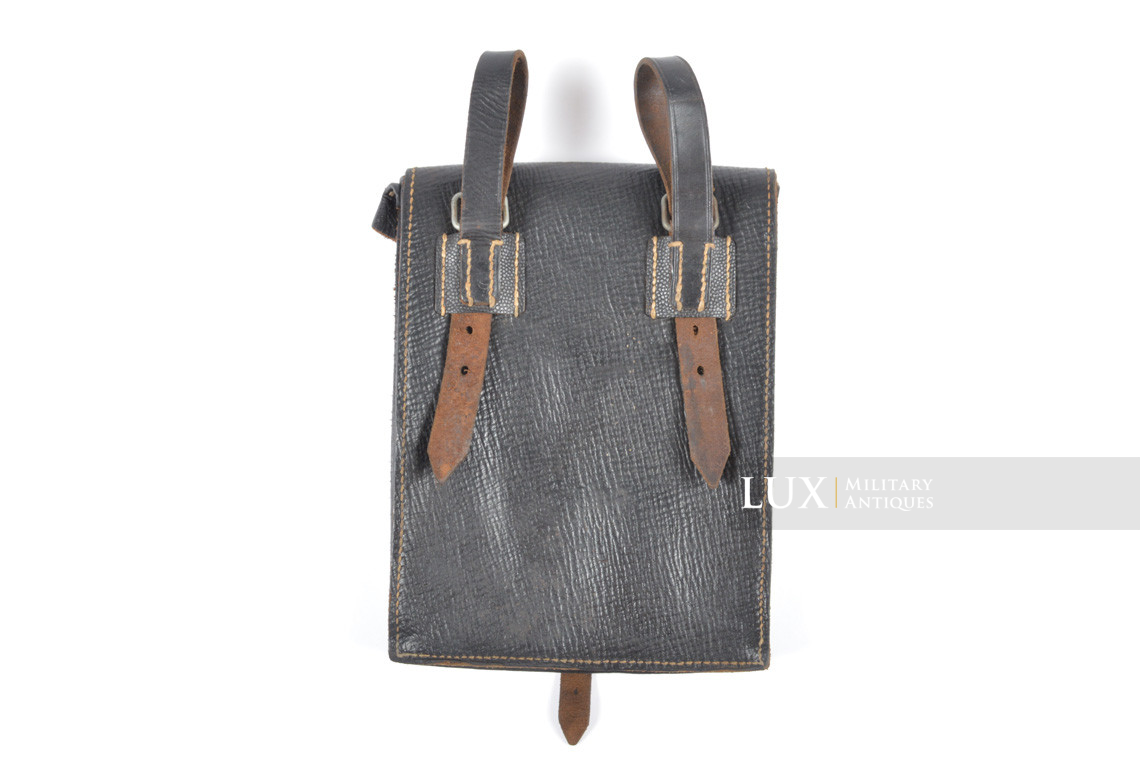 Late-war German map case in black pebbled leather, « RBNr » - photo 10
