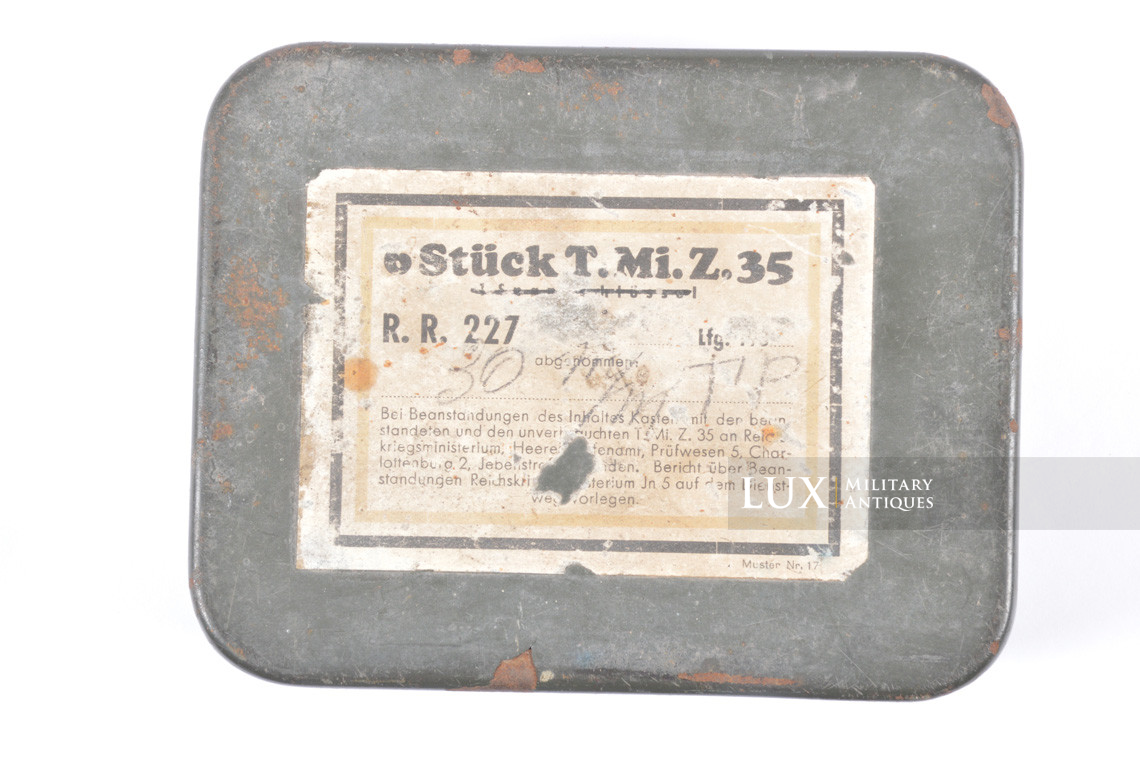 Boite métallique pour 6 détonateurs de mine allemande, « Tellerminenzünder 35 » - photo 7