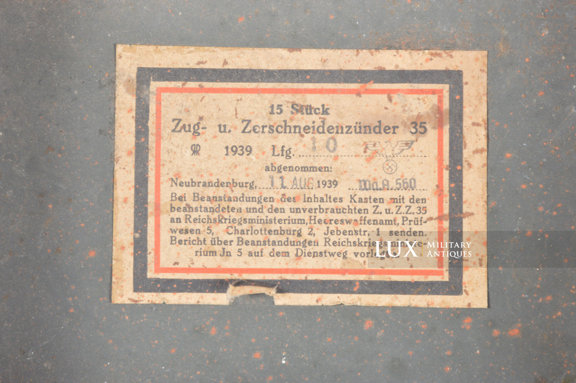 Boite métallique pour 6 détonateurs de mine allemande, « Tellerminenzünder 35 » - photo 15