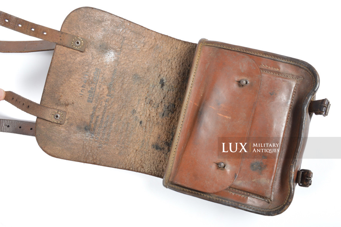 Early German engineers tool kit pouch in brown leather - photo 8