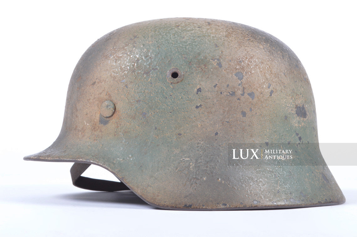 Unique set of German Luftwaffe three tone spray camouflage helmets, « FLAK » - photo 20