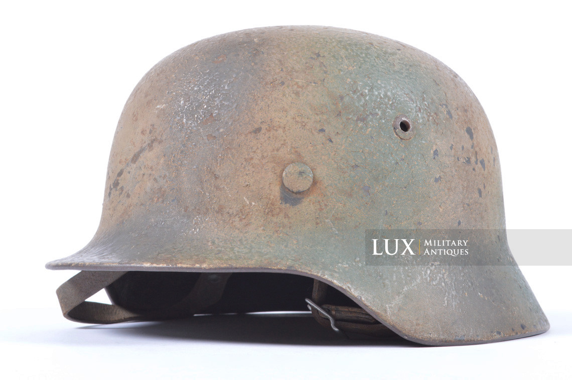 Unique set of German Luftwaffe three tone spray camouflage helmets, « FLAK » - photo 21