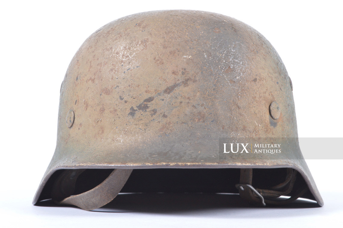 Unique set of German Luftwaffe three tone spray camouflage helmets, « FLAK » - photo 22