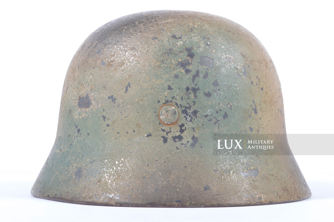 Unique set of German Luftwaffe three tone spray camouflage helmets, « FLAK » - photo 26