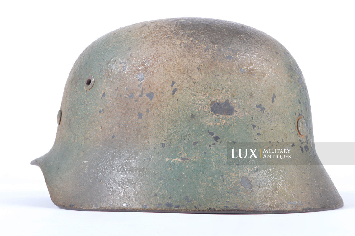 Unique set of German Luftwaffe three tone spray camouflage helmets, « FLAK » - photo 27