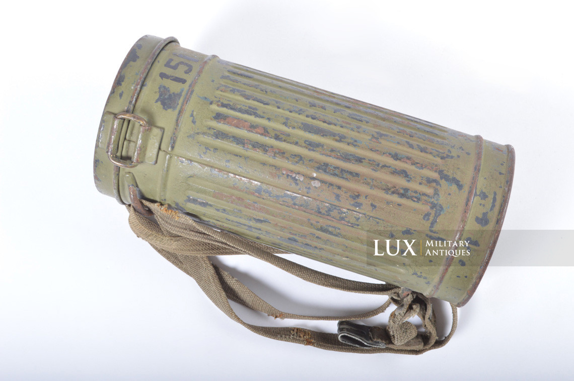 German two-tone camouflage gas mask canister, « untouched » - photo 9