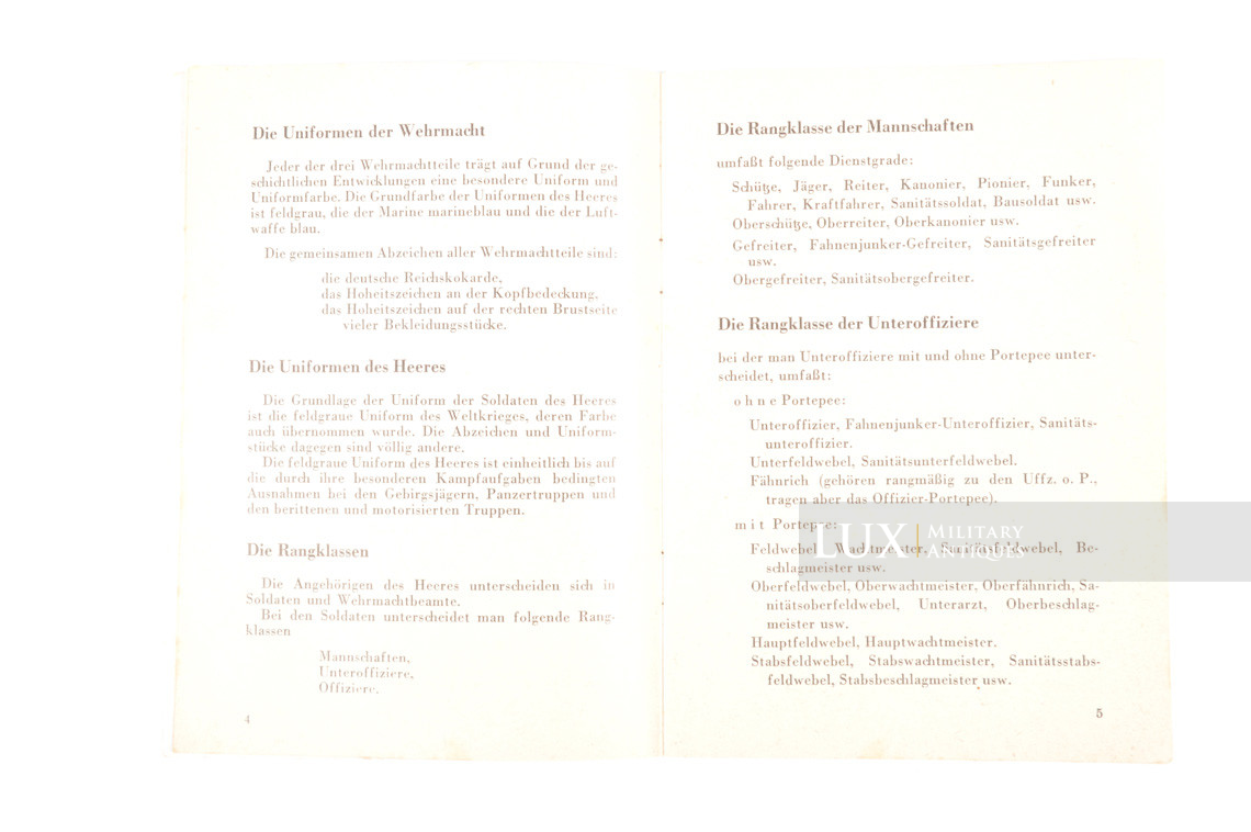 Livret allemand « Abzeichen und Uniformen des Heeres » - photo 9