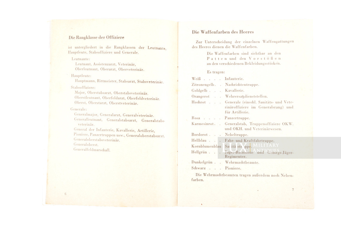Livret allemand « Abzeichen und Uniformen des Heeres » - photo 10