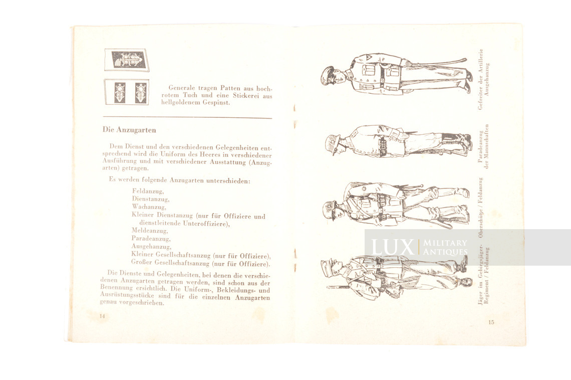 Livret allemand « Abzeichen und Uniformen des Heeres » - photo 14