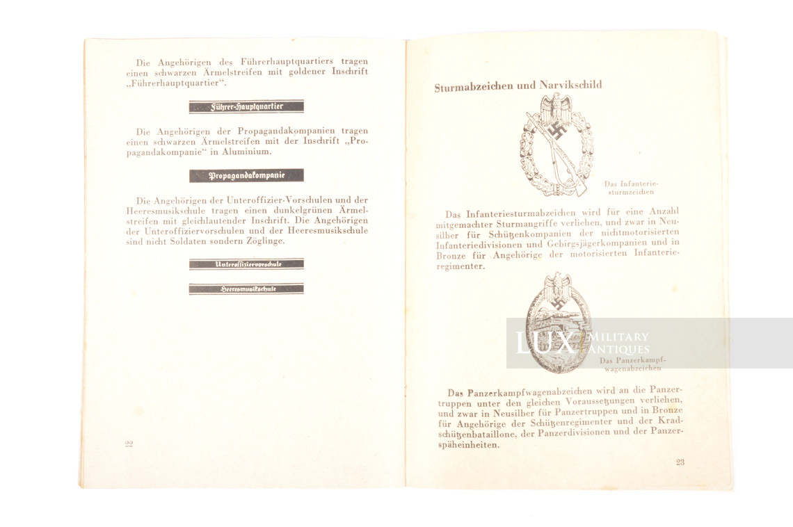 Livret allemand « Abzeichen und Uniformen des Heeres » - photo 18