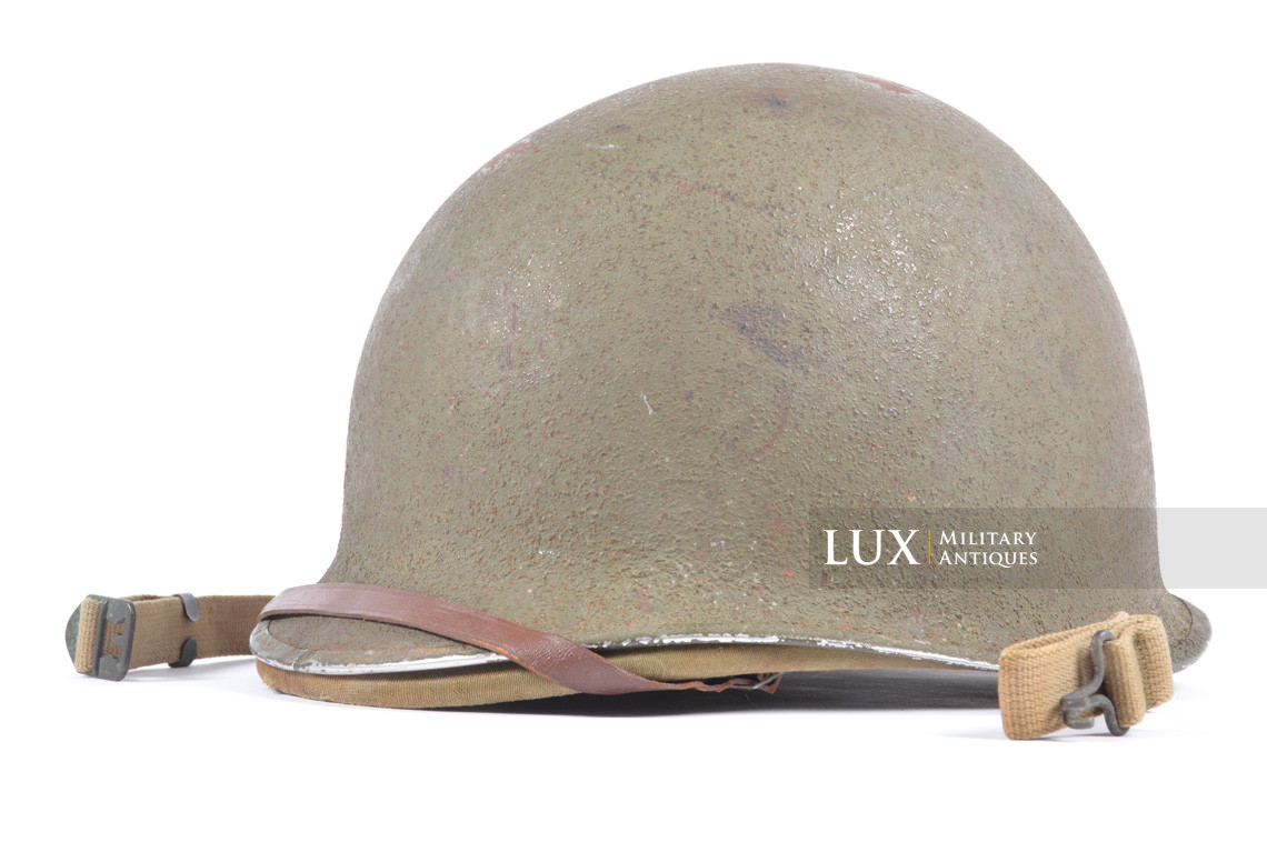 Early USM1 front seam fixed bale helmet set, « Hawley