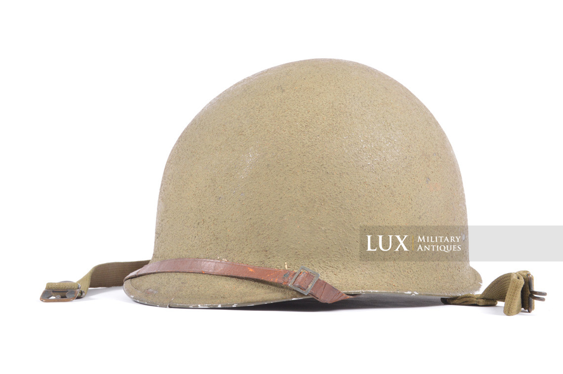 Early USM1 front seam fixed bale helmet set, « Saint-Clair » - photo 4