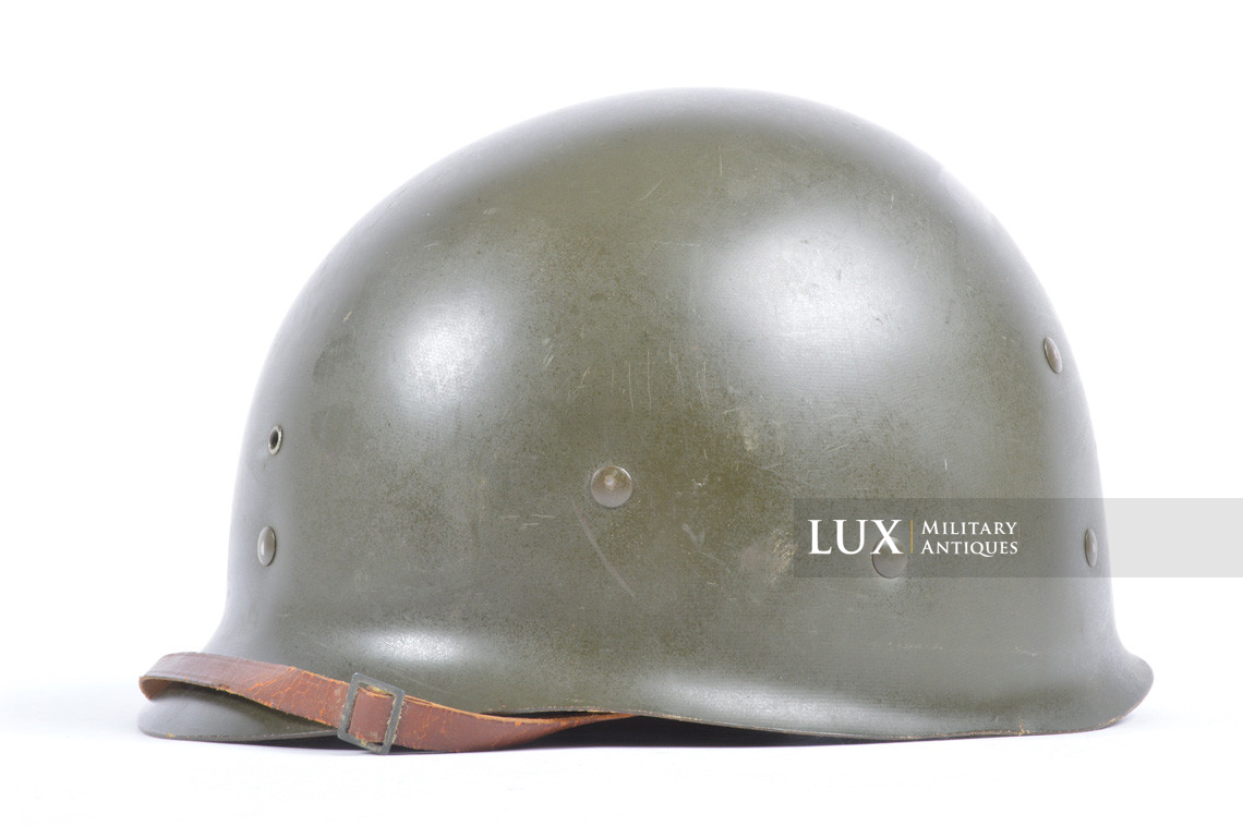 Early USM1 front seam fixed bale combat helmet, « Saint-Clair » - photo 26
