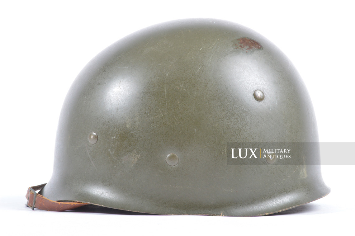Early USM1 front seam fixed bale combat helmet, « Saint-Clair » - photo 27