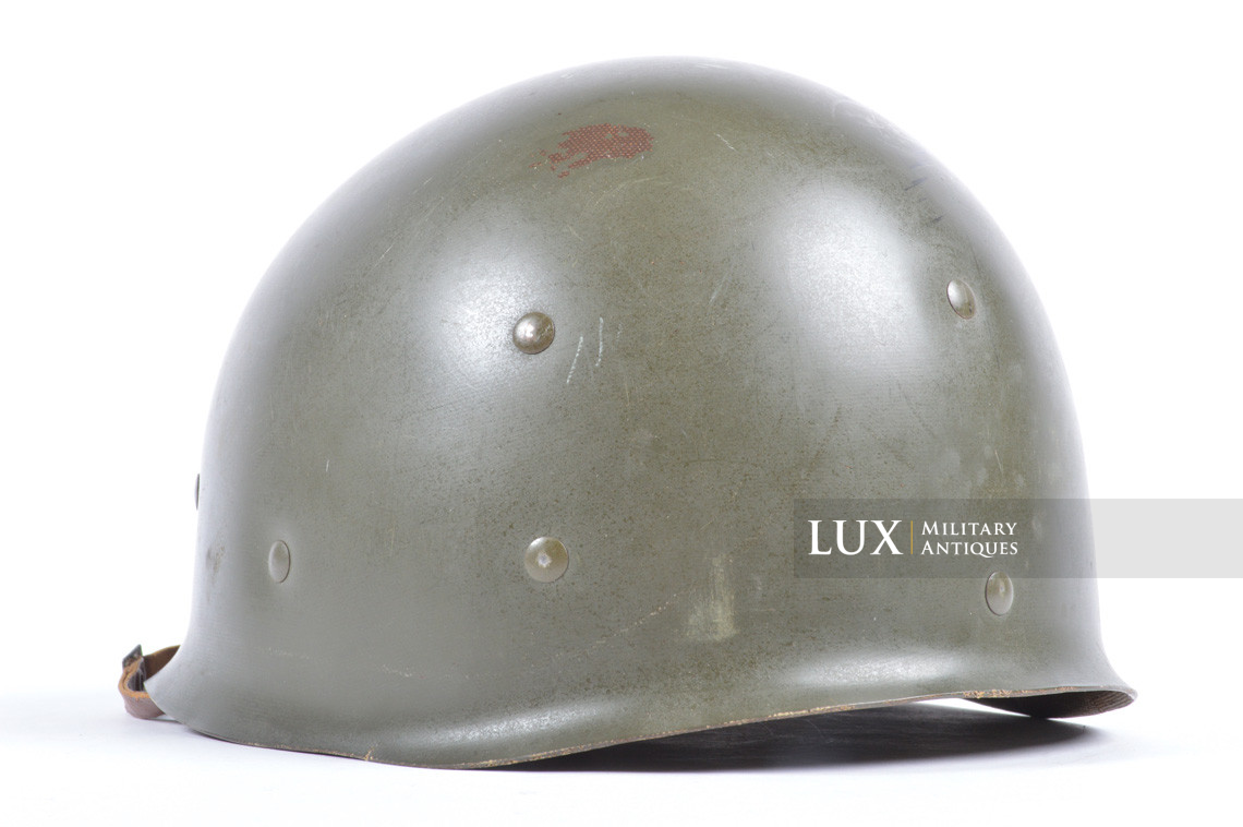 Early USM1 front seam fixed bale combat helmet, « Saint-Clair » - photo 28