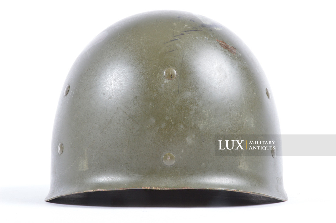 Early USM1 front seam fixed bale combat helmet, « Saint-Clair » - photo 29