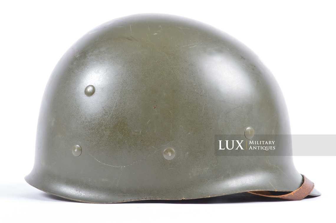 Early USM1 front seam fixed bale combat helmet, « Saint-Clair » - photo 31