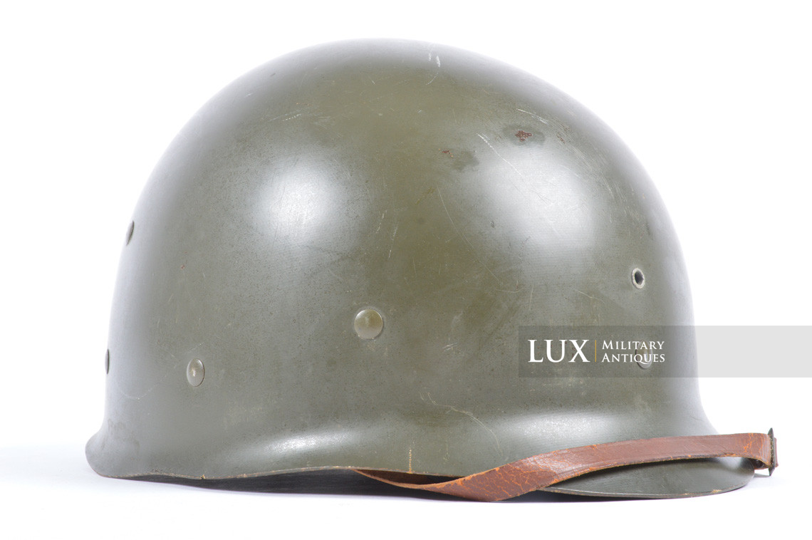 Early USM1 front seam fixed bale combat helmet, « Saint-Clair » - photo 32