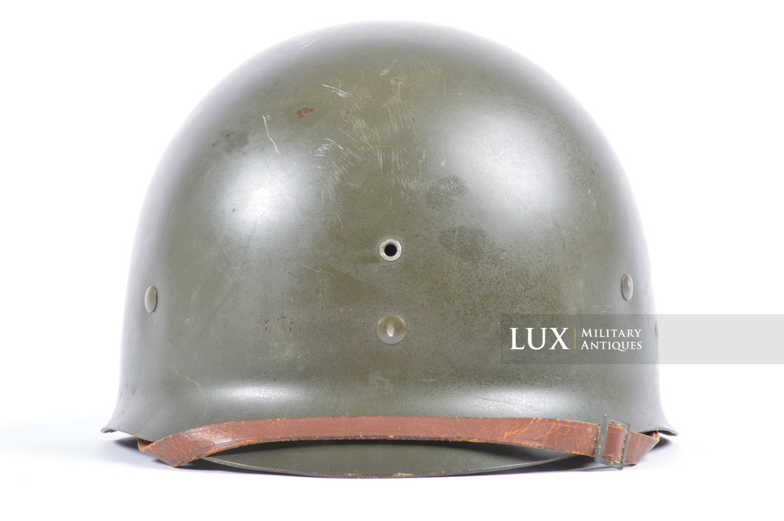 Early USM1 front seam fixed bale combat helmet, « Saint-Clair » - photo 33