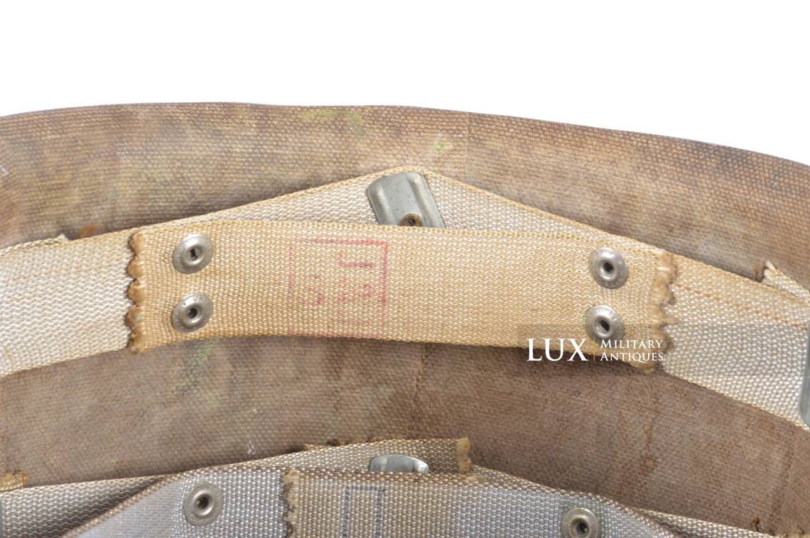 Early USM1 front seam fixed bale combat helmet, « Saint-Clair » - photo 36