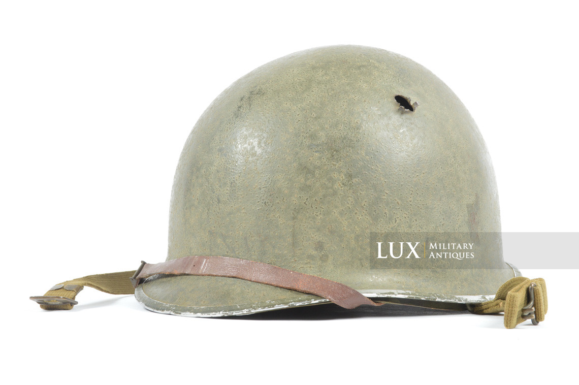 Early USM1 fixed bale battle damaged helmet set, « Saint-Clair » - photo 4