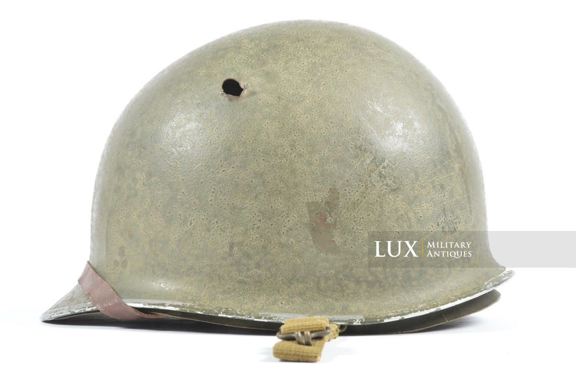 Early USM1 fixed bale battle damaged helmet set, « Saint-Clair » - photo 7