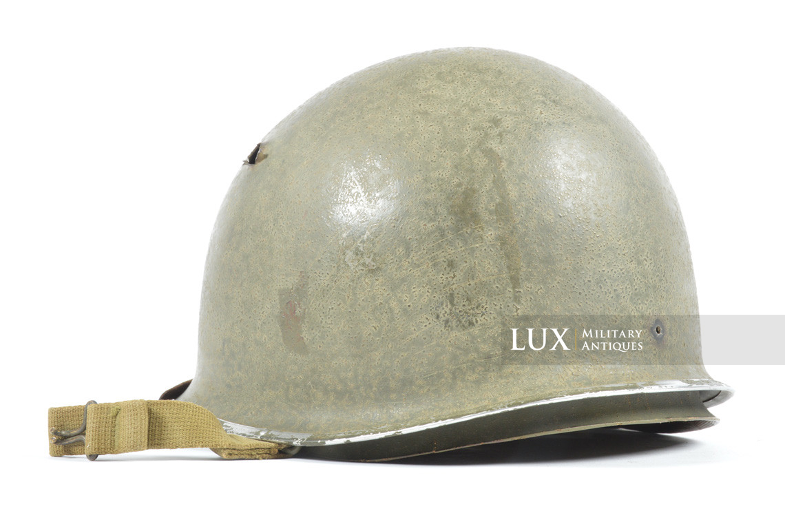 Early USM1 fixed bale battle damaged helmet set, « Saint-Clair » - photo 8